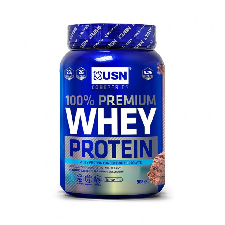 USN Whey Protein premium 908 g - Jahoda/smetana