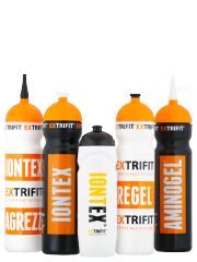 Extrifit Bidon sportovní láhev 1000 ml - 1000 ml - Černá/oranžová s hubicí
