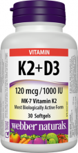 WEBBER NATURALS Vitamin K2 + D3 30 tobolek
