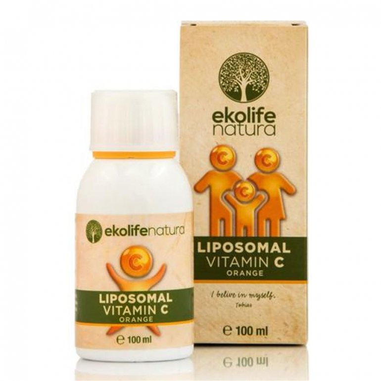 EKOLIFE NATURA Liposomal Vitamin C 500mg 100ml pomeranč (Lipozomální vitamín C) - Pomeranč