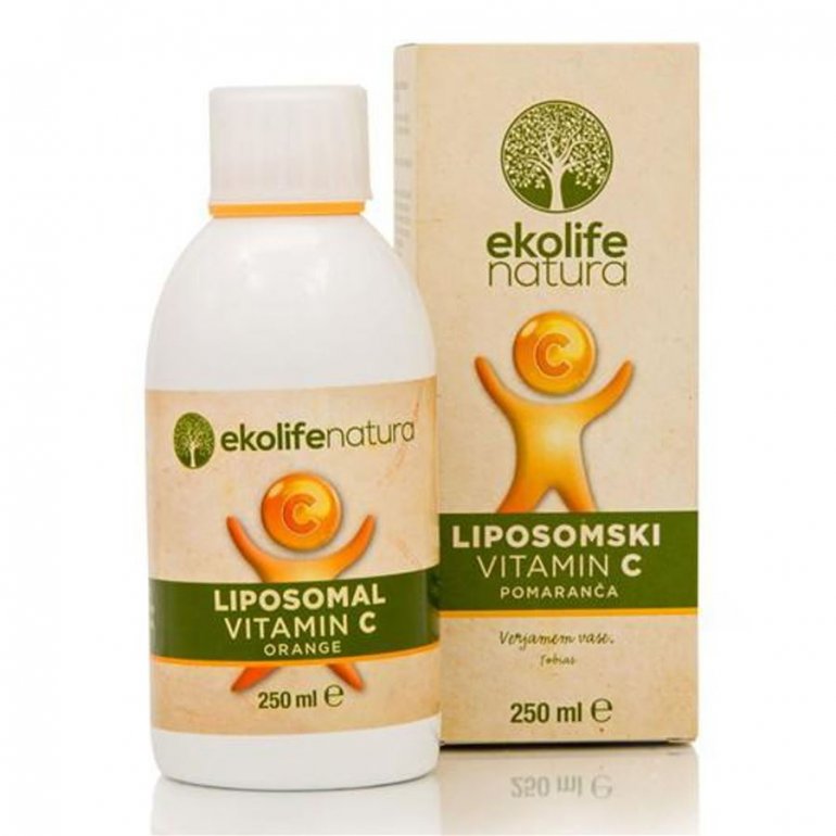 EKOLIFE NATURA Liposomal Vitamin C 500mg 250ml pomeranč (Lipozomální vitamín C) - Pomeranč