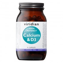 Viridian High Potency Calcium & D3 90 kapslí (Vápník s vitamínem D3)