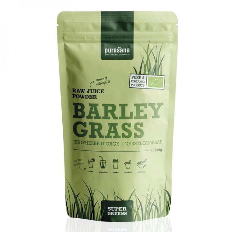 Purasana Barley Grass Raw Juice Powder BIO 200 g (Zelený ječmen)